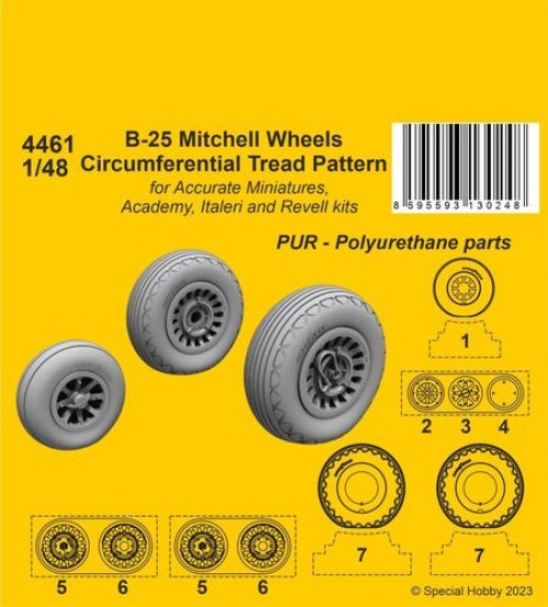 B-25 Mitchell Wheels/Circumferential Tread Pattern