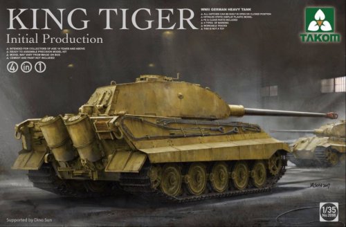 WWII German heavy tank King Tiger initian production 4 in 1