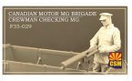 Canadian Motor MG Brigade Crewman Checking MG