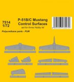 P-51B/C Mustang Control Surfaces  / for Arma Hobby kit