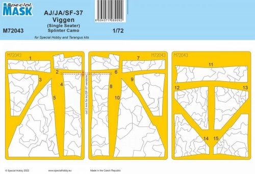 AJ/JA/SF-37 Viggen (Single Seater) Splinter Camo MASK