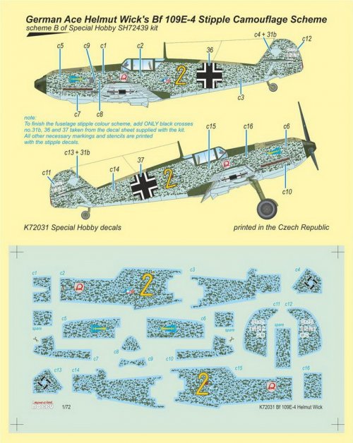  Bf 109E-4 German Ace H. Wick