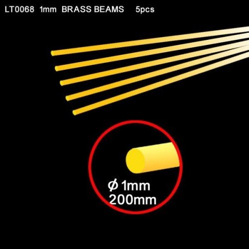 Brass Beams 1.0mm Round 200mm 5pcs/set