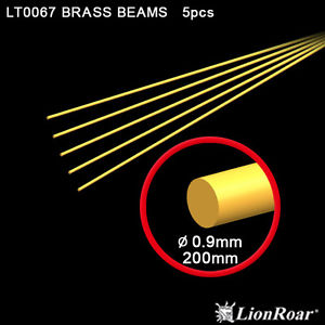 Brass Beams 0.9mm Round 200mm 5pcs/set