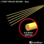Brass Beams 0.9mm Round 200mm 5pcs/set