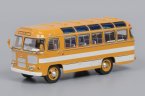 Модель автобуса 672 охра, белые полосы