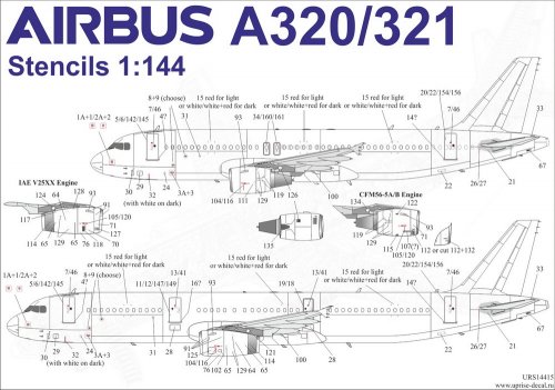   Airbus A32x Stencils (for Zvezda)