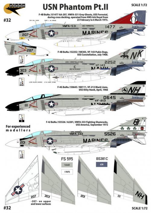 USN Phantom Pt.2 - F-4G VF-213, F-4J VMFA-333, F-4B VF-143, F-4B VMFA-531