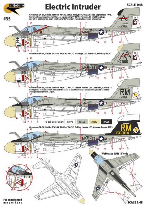 Electric Intruder - EA-6A USMC Aircraft, 4 Markings