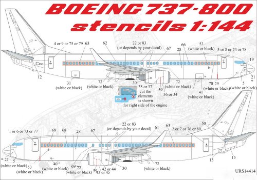   Stencils for Boeing 737-700/800 for Zvezda kit