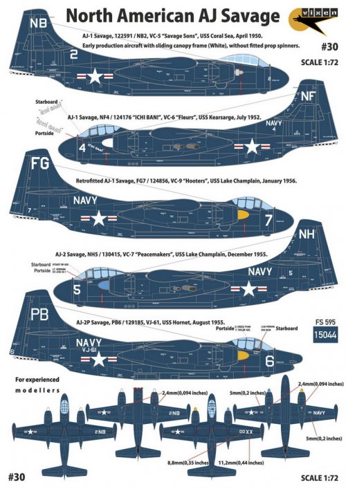 North American AJ Savage - AJ-1 Early, AJ-1, AJ-1 Retrofitted, AJ-2, AJ-2P