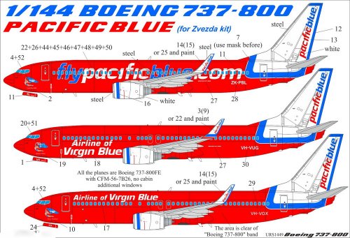   Boeing 737-800 Pacific Blue Old with stencils