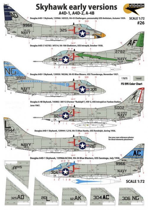 Skyhawk early versions - Douglas A4D-1, A4D-2, A-4B Skyhawk, 11 Markings