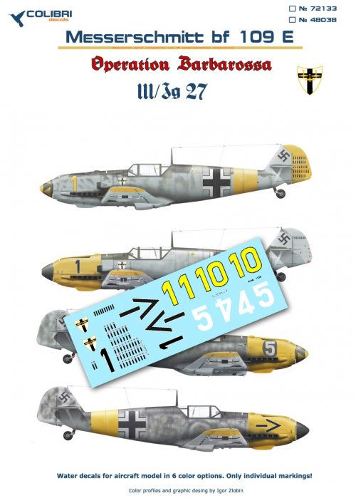 Bf-109 E III/JG 27  (Operation Barbarossa)
