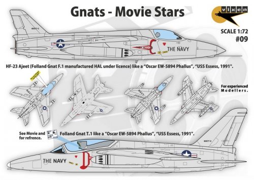 Gnats - Movie Stars - Folland Gnat T.1 and HAL HF-23 Ajeet from "Hotshots!"