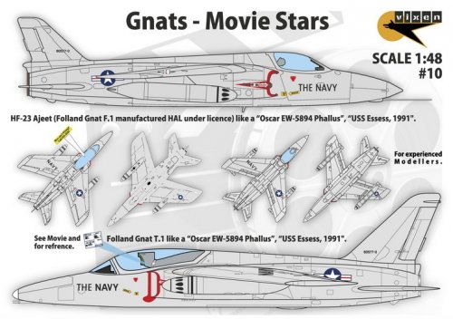 Gnats - Movie Stars - Folland Gnat T.1 and HAL HF-23 Ajeet from "Hotshots!"