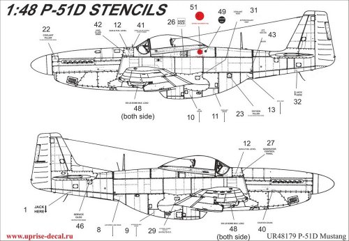 P-51 Mustang stencils