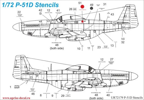 P-51 Mustang stencils