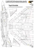 F-4J/N/S & RF-4B technical data stencils. USN/USMC aircraft. Standard & Low visibility paint scheme. For 3 Aircraft