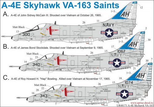 A-4E Skyhawk "Hanoi Hilton - guests from VA-163" with stencils