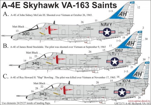 A-4E Skyhawk "Hanoi Hilton - guests from VA-163" with stencils