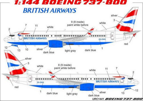   Boeing 737-800 British Airways with full stencils