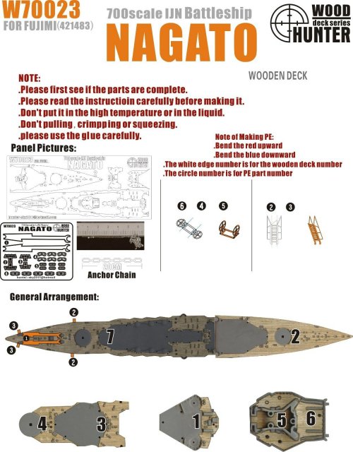 IJN Battleship Nagato Wooden Deck