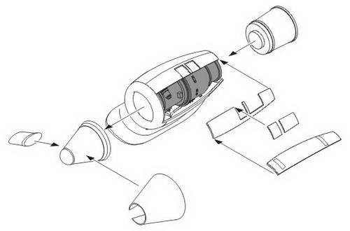 CH-47 Chinook engine set for Italeri