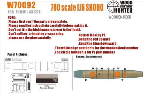 SCALE IJN AIRCRAFT CARRIER SHOHO (FOR FUJIMI 431277)