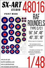 Raf Roundels Type C/C1 (56?, 54?, 48?, 40?, 36?, 32?, 18?)