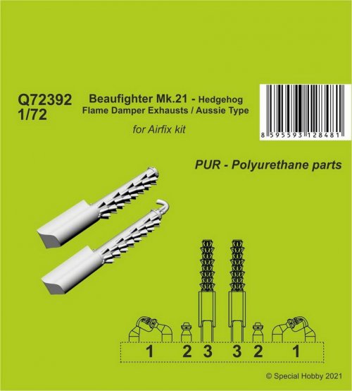 Beaufighter Mk.21 - Hedgehog Flame Damper Exhausts / Aussie Type