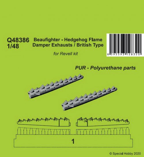 Beaufighter Mk.X - Hedgehog Flame Damper Exhausts / British Type