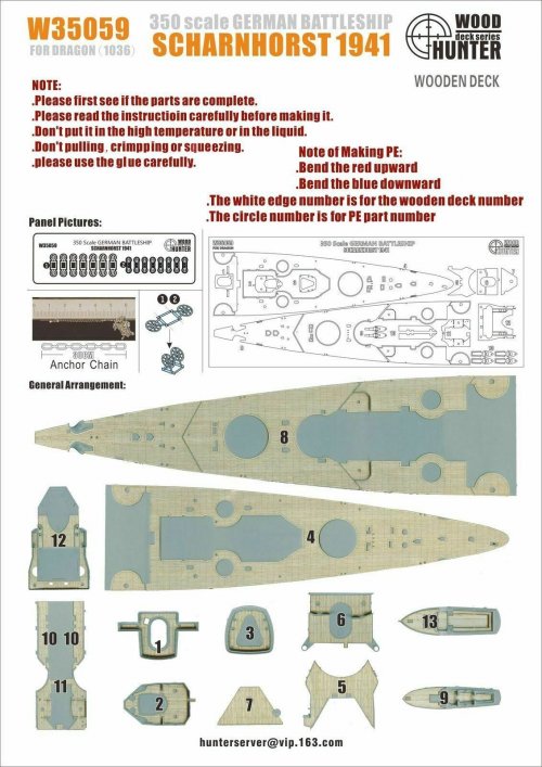 German Battleship Scharnhorst 1941 (For Dragon 1036)