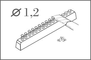 Button - head rivet calibre 1,2 mm (60 pcs)