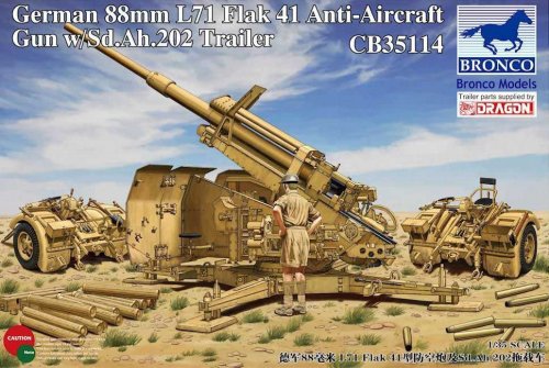 German 88mm L71 Flak41 Anti-Aircraft Gun w/Sd.Ah.202 Trailer