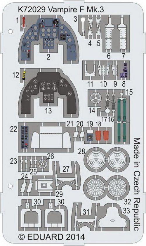 Vampire F Mk.3 Coloured photo-etched parts