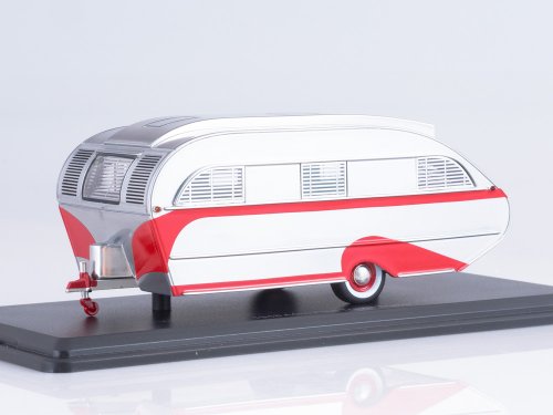 Aero Flite Falcon Travel Trailer, silver/red