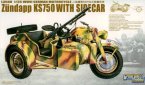 WWII German Zundapp KS 750 with Sidecar/w trailers