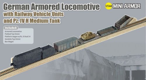 GERMAN ARMORED LOCOMOTIVE w/RAILWAY VEHICLE UNITS A