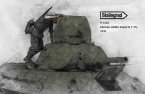 German soldier inspects T-34
