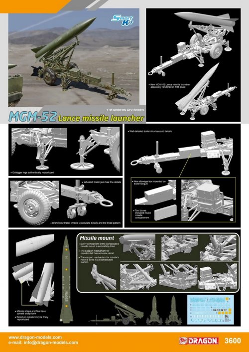 MGM-52 Lance missile with launcher