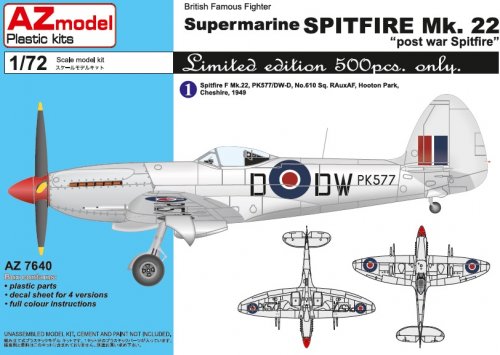 British Famous Fighter Supermarine Spitfire Mk. 22 "post war Spitfire"