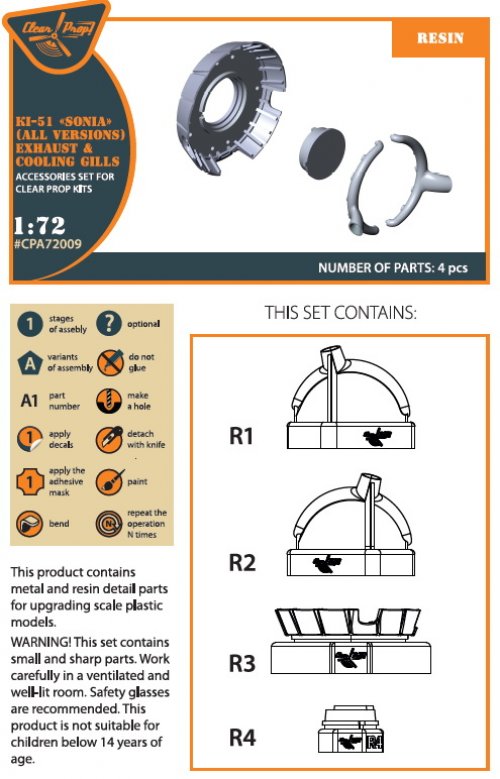 Ki-51 Sonia (all versions) resin exhaust & cooling gills