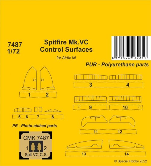 Spitfire Mk.VC Control Surfaces /   Airfix