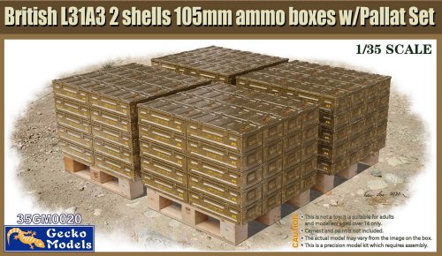 British L31A3 2 shells 105mm ammo boxes