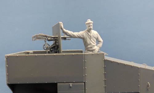 French marine armoured car leaning crewman