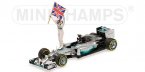 MERCEDES AMG PETRONAS F1 TEAM W05 - HAMILTON - WINNER ABU DHABI GP 2014 W.STANDING FIGURINE A.FLAG