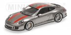 Porsche 911 R - 2016 - Silver W/ Red Stripes And W/ Black Writing