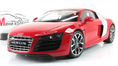 1:18 Ауди R8 5.2FSI кватро 2009, красный (Kyosho) Масштабная коллекционная модел