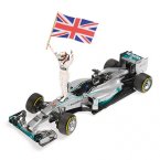 MERCEDES AMG PETRONAS F1 TEAM W05 - HAMILTON - WINNER ABU DHABI GP 2014 W.STANDING FIGURINE A. FLAG